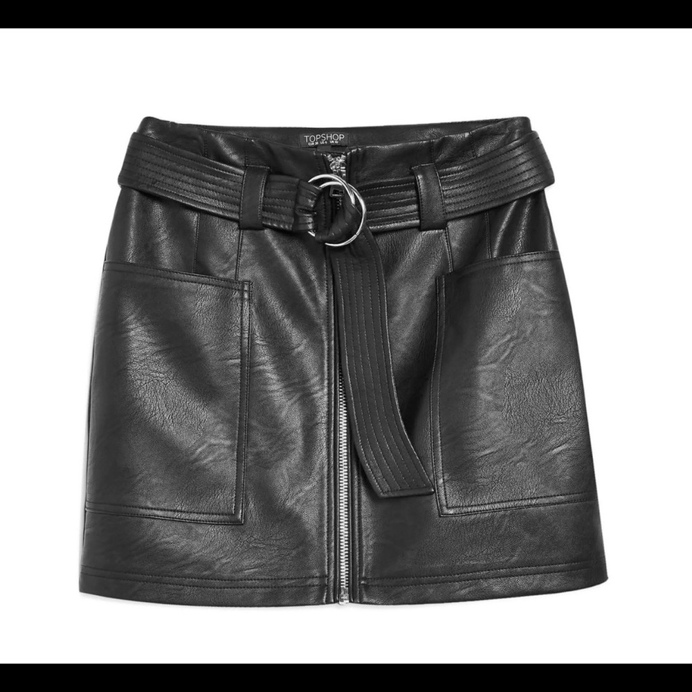 Topshop faux leather skirt